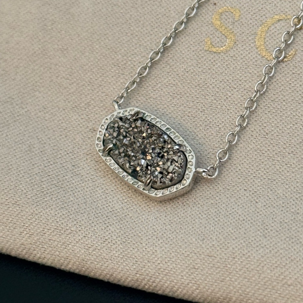 Kendra Scott Elisa platinum drusy Necklace - Picture 4 of 10